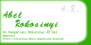 abel rokosinyi business card